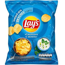 Чипсы Лэйс Сметана и Зелень Бол.